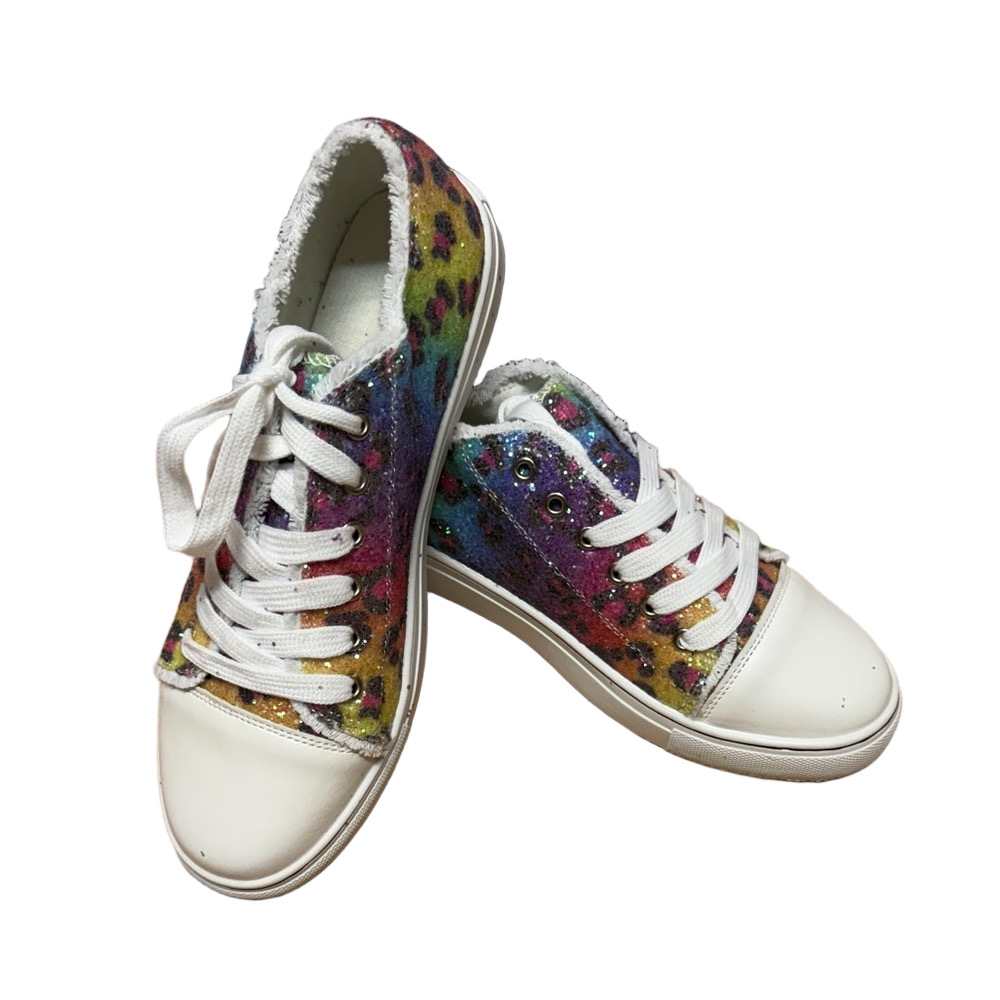 Multicolor Animal Print Sneakers Lace Up Size 41 NIP